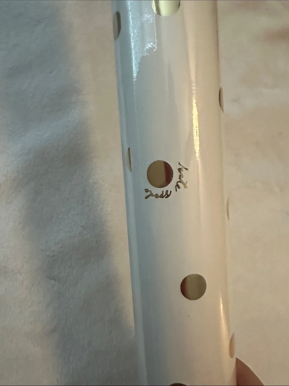 NWT kate spade White and Gold Polka Dot Gift Wrap Roll